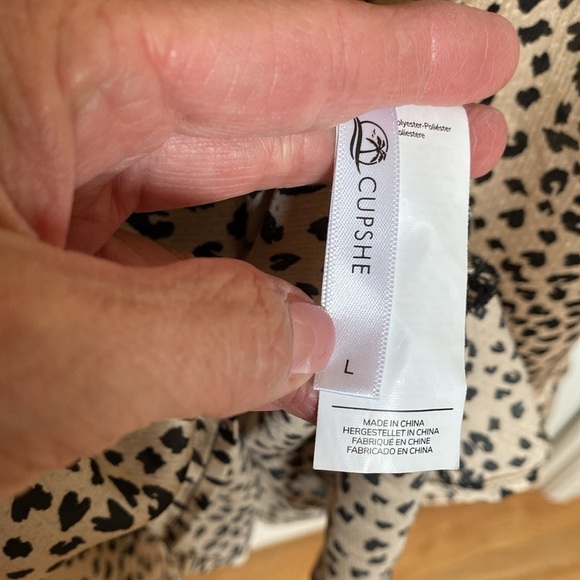 CupShe Ayana Lace-up Backless Maxi Slip Dress Womens Animal print Sz L Bohemian - Picture 11 of 12